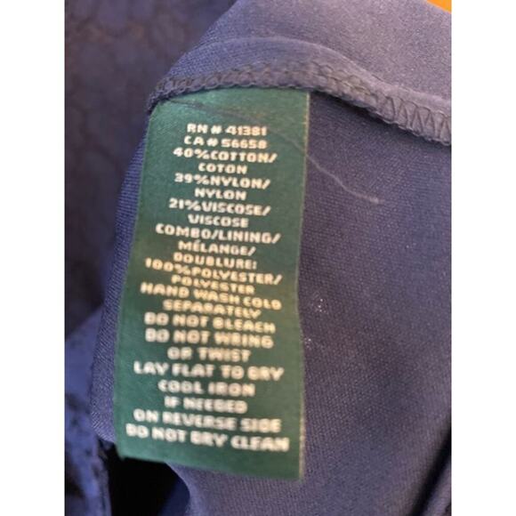 Lauren Ralph Lauren Navy Lace Dress Flutter Sleeves Size 10 - Picture 4 of 6